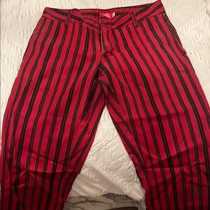 Dickies Red and Black Striped Pants